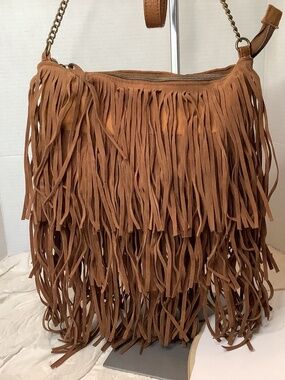 GUC brown fringe hobo crossbody western crossbody